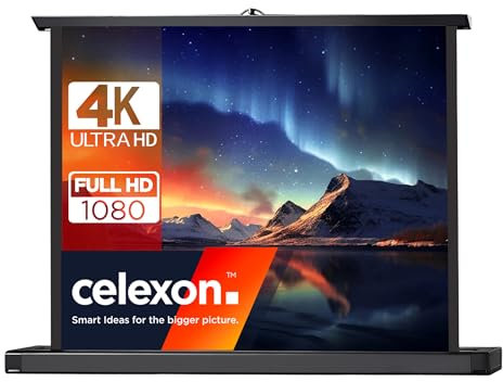 celexon Ecran de Table pour projecteur Mobile Professional Mini - avec rétraction Automatique - 102x76cm - 4: 3 - Gain 1,2-50 Pouces