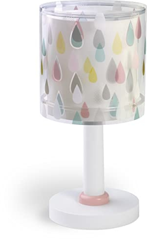 Dalber Kinder Tischlampe Nachttischlampe Color Rain Regenfarbe Rosa, 15 x 15 x 30 cm