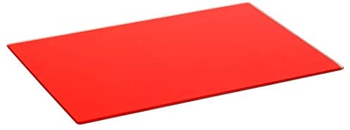 Harbour Housewares Glass Chopping Board - 50x40cm - Red - Large Dining Place Mats Cutting Mat Worktop Saver for Kitchen Cooking, Baking, Vegetable Preparation