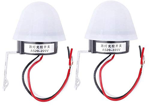 Fotozellen Lichtsensorschalter, Dämmerungsschalter 2 teiliger Auto Aus Lichtsensorschalter, Mini Lichtschranken Schalter(220V)