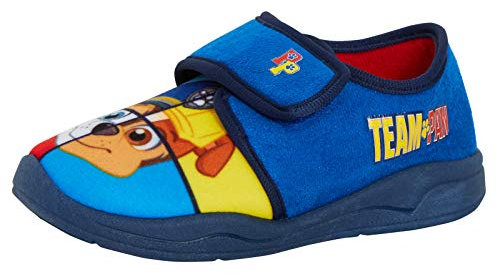 Paw Patrol Jungen Hausschuhe Kinder Chase Marshall Touch Fasten House Shoes Slipper Boots, blau, 24 EU