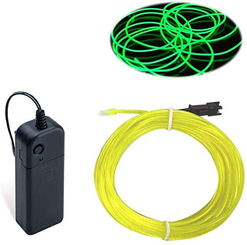 EL-Draht, Limettengrün, 10 m, Neonlichter, tragbarer, leuchtender Stroboskop-Elektrolumineszenzdraht für Partys, Halloween, Weihnachten, DIY-Dekoration