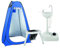 Stagecaptain Quixie Privacy Handwash Set - Festival- und Reisetoilette mit Sichtschutz-Zelt und Waschbecken - Für Kinder und Erwachsene - Das Mobile Badezimmer für jedes Event - Blau