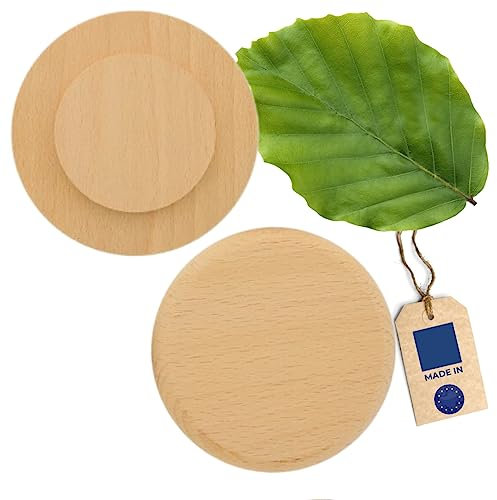 2X HOFMEISTER® Abdeckung für Maß-Krüge & Weizengläser bis 8,4 cm Ø, Anti-Wespen-Deckel aus Holz, Schutz vor Insekten-Stichen und Schmutz im Bier-Garten, 10 cm Ø