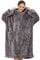 Tuopuda Übergroße Hoodie Sweatshirt Damen Herren Decke Pullover mit Kapuze Langarm Kapuzenpullover Oversized Pulli mit Taschen Super Weiche Gemütliche Warme Riesen Shirt, Grau