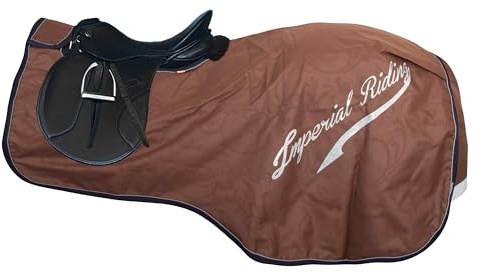 Imperial Riding Ausreitdecke IRH Super-Dry 0 g, wasserdichte Pferde-Abschwitz- und Trainingsdecke ohne Füllung mit Klettverschluss, Schweiflatz und reflektierenden Details, Walnuss, XL
