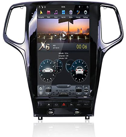 MOOKAKA Tesla Style Radio Android Autoradio 2 Din GPS Navigation Haupteinheit für Jeep Grand Cherokee 2014-2019 Multimedia Player Stereo 13.6 Zoll Vertikaler Bildschirm Kabellos Carplay DSP (4+128GB)