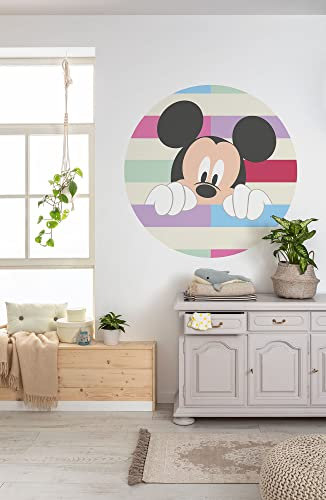 Komar Vlies Fototapete selbstklebend - Mickey Peek-a-boo - Größe 125 x 125 cm (Breite x Höhe) - Disney, Kinderzimmer, Kindertapete, Tapete, Wandtattoo