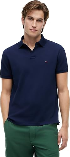 Tommy Hilfiger Herren Poloshirt Kurzarm Core 1985 Regular Fit, Blau (Carbon Navy), XXL