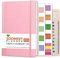 Soomeet 18 Monate Wochenplaner Monatsplaner, Undatiertes Jahr Terminplaner, Kunstledereinband, Notizbuch Kalender und Organizer, A5 Hardcover Planer mit Lineal und Kalenderaufklebern (Rosa)