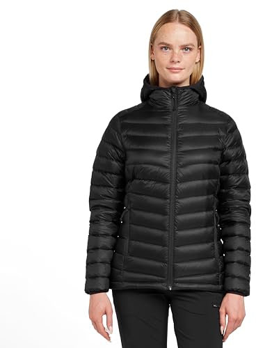 Peter Storm Women’s Loch Down Jacket with Hood, Ripstop Fabric & 90/10 650 Fill Power Down, Water Repellent (UK, Numeric, 8, Regular, Regular, Black)