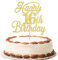 Xsstarmi 1 Pack Happy 16th Birthday Cake Topper Gold 16 & Fabulous Cheers to 16 Years Old 16th Birthday Cake Pick for Celebrating 16th Birthday Anniversary Party Cake Decorations Supplies