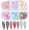 Opal Nail Glitter,1 Box 6 Grids Aurora Transparent Colorful Nail Glitter Sequins,Holographic Glitter Chrome Powder for DIY Nail Art Design Decoration(6 Grids Opal Powder)