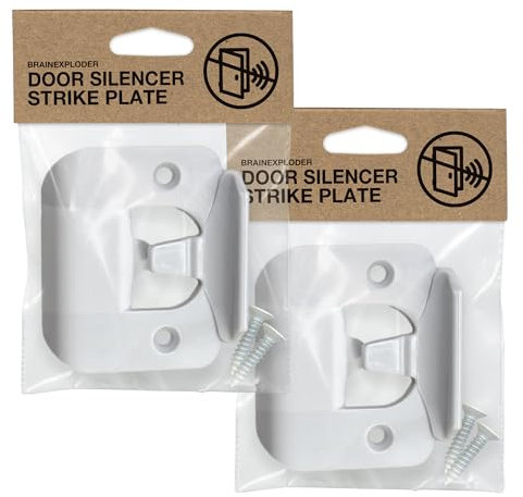 Door Silencer Strike Plate - Flexible, Noise Eliminating Solution For Loud Doors Fits Existing Plate With No Modifications, Stops Slamming Noise Perfect For Nursery, Bedroom, Sleepers, Auditory Issues