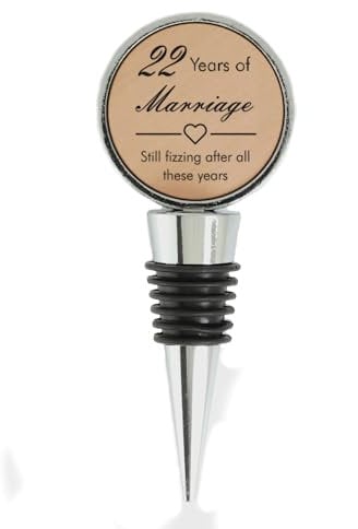 22nd Wedding Anniversary Bottle Stopper, Copper Anniversary Engraved Wine Stopper (Still fizzing After All These Years)