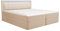 Home Deluxe - Boxspringbett ZENOVA - 140 x 210 x 106 cm, Beige, inkl. H3/H4 Matratzen, gepolstertes Kopfteil inkl. LED Beleuchtung I Doppelbett Komforbett