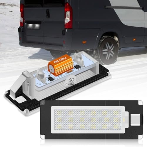 BIHEE LED Number Plate Light Error Free License Plate Lamp for Fiat Ducato Bus, Citroen Jumper Bus, for Peugeot Boxer Bus 2006-2020, for Lancia Ypsilon 2003-2011,2 Pcs