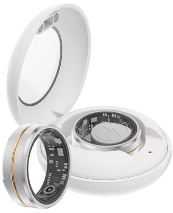 Smart Ring Herzfrequenz Fitness Tracker Ring Android IOS Smartringe Herren Damen Schlaftracker Schlaf Tracker Smartring Fitnessring Schrittzähler Fitnesstracker Gesundheitsring Pulsmesser Gold Silber