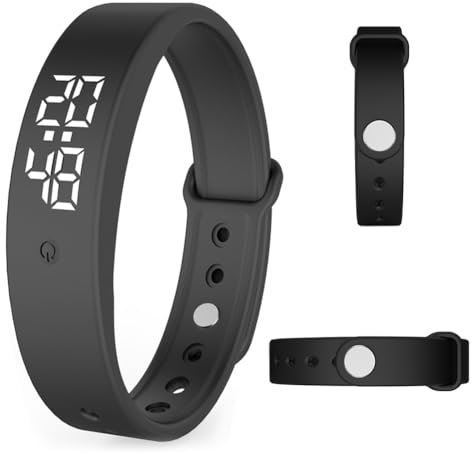 CEWROM Reloj con Recordatorio Vibrador, Reloj de Alarma con Vibración, Alarma Vibratoria Silenciosa, con Temporizador y 6 Alarmas Diarias, Reloj De Recordatorio Médico, Negro