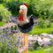 Senbaler Harz Huhn Deko Garten Gartenfigur Gartendekoration,Statue Bauernhof Balkon Wohnzimmer Deko,Dekorative Henne fur Outdoor (Schwarz)