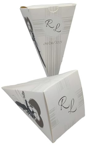 Pz 24 Cono Portariso Matrimonio Personalizzato, Cono Portariso Chiuso Matrimonio Personalizzato, Personalizza e seleziona la quantità desiderata. (Matrimonio 5)