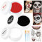 Halloween Clown Makeup Schwarz Weiß Rot Creme Gesicht Körperfarbe, Gesichtsfarbe + Schminkpinsel+Gruselig Tattoos, Zombie Vampire Skelett SFX Makeup Ölbasierte Malerei für Erwachsene