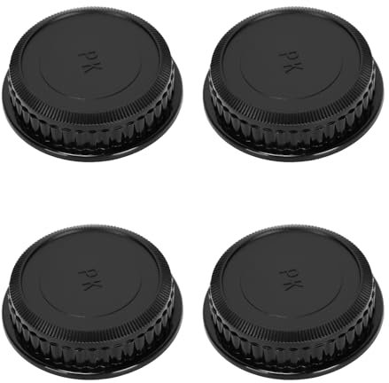 Ruimou 4pcs Black PK Port Rear Lens Cap, Rear Camera Lens Protective Covers Compatible with Pentax K Mount DSLR Cameras Lens