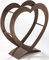 Kobolo Kaminholzregal HEART aus Metall in der Farbe antikbraun
