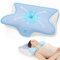 Restnature Orthopädisches Nackenstützkissen | Höhenverstellbares Memory-Schaum-Kissen für Seiten-, Rücken- & Bauchschläfer | Zertifiziertes Antischnarchkissen ergonomisch, Weiß & Blau