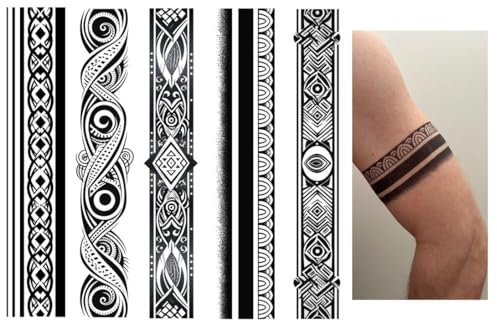 5 Feuilles Tatouages Temporaires Bracelet Tatouage Tribal Tatouage Maori Design Tatouages Luc5
