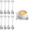 COYUN 8 Pezzi di Cucchiaino da Caffè in Foglia di Acciaio Inossidabile, Cucchiaino da Caffè Classico Piccoli, Cucchiaino da Tè per dessert, caffè, gelato (Argento)