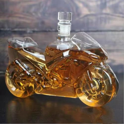 YUZDNM Carafe À Whisky, Carafe À Whisky pour Moto Élégante Moto 750 ML – Vin Écossais Ou Liqueur, Bouteille Vide en Verre De Moto, Bouteille De Vin en Forme De Voiture Scellée