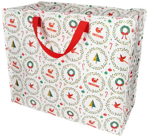 Rex London - Jumbo Storage Bag for Home Storage 70L - Classic Christmas | storage bags, moving bags, moving house essentials, clothes storage bag, garment tidy, house essentials, laundry bag