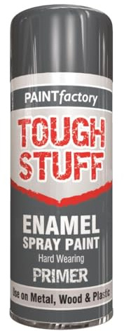 PF Tough Stuff Enamel Spray Paints – 400ml Aerosol for Wood, Metal, Plastic & DIY Projects – Gloss, Matt & Primer Finishes (Grey Primer - 2580)