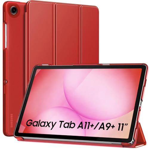 MoKo Funda para Samsung Galaxy Tab A11+ Plus/ A9+ 11 Pulgadas | Funda Ligera de Carcasa Dura para Nueva Samsung A11+/A9+ Tableta, Auto Activación/Reposo, Rojo