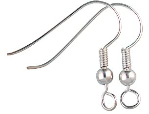 efco Ohrhaken mit Feder 10 Stück Metall 25mm breit 19mm hoch Versilbert