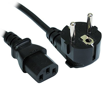 Euro Schuko Stecker Strom Kordel Zum IEC C13 Stecker Anschlusskabel Kabel 1.8m-2m [1.8 Meter/1,8m-2m]