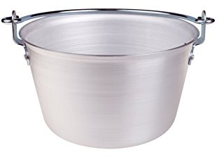 Kessel-Polenta mit Griff Bügel Dicke 3 mm 28 cm silber / schwarz