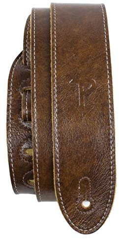 Perri's Leathers Ltd. - Gitarrengurt - Italienisches Luxusleder - Kastanie - Einstellbar - Für Akustik-/Bass-/Elektrogitarren - Hergestellt in Kanada (JW-G7LE-IT68)