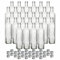 gouveo 30er Set Glasflasche 500 ml Maraska mit Schraubverschluss silberfarben - Leere Flasche aus Glas mit Deckel zum Befüllen - Likörflasche, Ölflasche, Essigflasche (MFET500S)