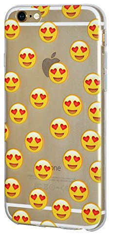 Soft Gel Crystal Clear Transparent Emoji TPU Skin Case for iPhone 6 Plus/6s Plus - Love