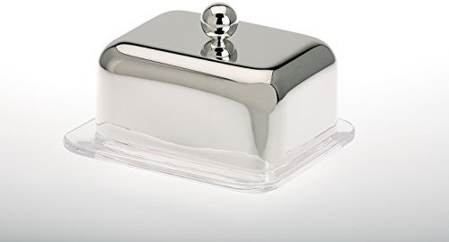 Tischkultur Butterdose 1/4 Pfund mit Glaseinsatz versilbert 10,0 x 9,0cm H 5,5cm