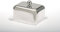Tischkultur Butterdose 1/4 Pfund mit Glaseinsatz versilbert 10,0 x 9,0cm H 5,5cm