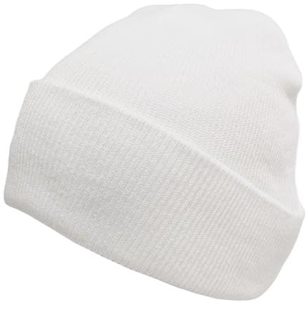 Beanie Hat Plain White Soft Comfortable Casual for Men Women Warm Knitted Winter Woolly Skully Ski Headwear
