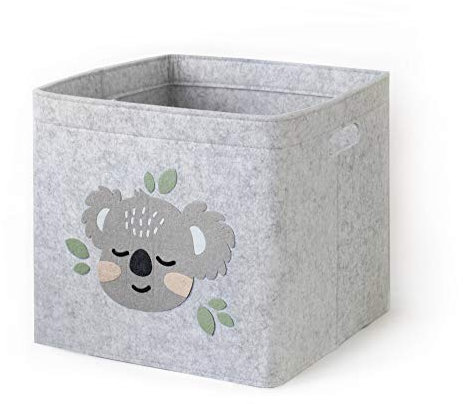Lucky Sign - Aufbewahrungsbox Kinder faltbar Spielzeugkiste aus Filz Aufbewahrungskorb Wickeltisch für Kinderzimmer, 33x33x30cm - Baby Koala