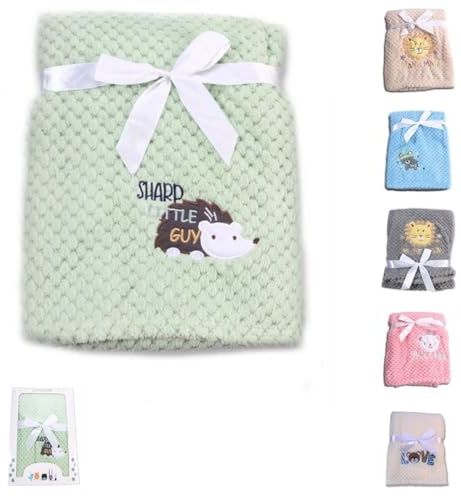 Cangaroo Babydecke Freya, Größe 80 x 110 cm kuschelige Babydecke aus Fleece grün