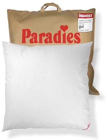 PARADIES Kopfkissen 80x80 cm mit Reißverschluss - Softy Top Bio medium mit Aloe Vera, mittelfestes Schlafkissen, veganes Kissen, Öko-Tex 100 Klasse 1