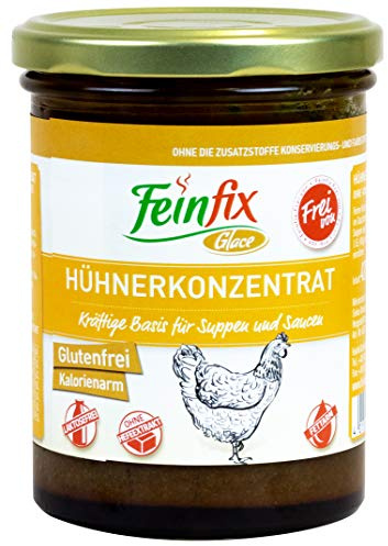 Feinfix Hühnerkonzentrat 420g für 10 Liter Hühner-Fond | für Suppe und Sauce | Huhn Fond Konzentrat Frei von | Glutenfrei | Kalorienarm | Laktosefrei | Ohne Hefeextrakt | 7A-Y9LY-KPOQ