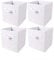 BonChoice Pack of 4 Foldable Storage Cubes Boxes with Handle for Home Organization, Fabric Wardrobe Storage Box Organizer Basket Bins for Clothes Beddings Toys Towels, Collapsible & Durable (White, 4)