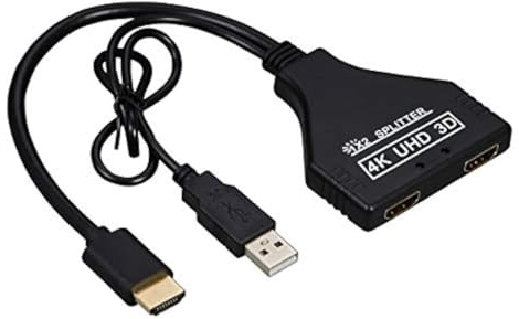 cablecc HDMI-kompatibles 1,3 auf Dual-Buchse, Splitter-Verlängerungsadapterkabel mit Strom für HDTV-Laptop, 1080P